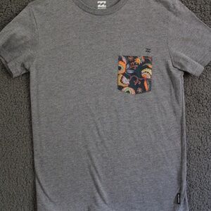 Billabong Grey Pocket Tee Floral